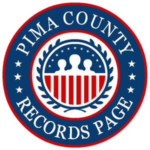 A round red, white, and blue logo with the words 'Pima County Records Page' for the state of Arizona.
